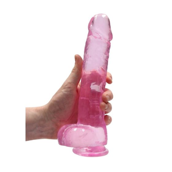 REALROCK - proziran realistični dildo - ružičasti (22cm)