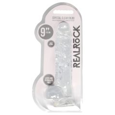 RealRock - realistični dildo - prozirni - 22cm