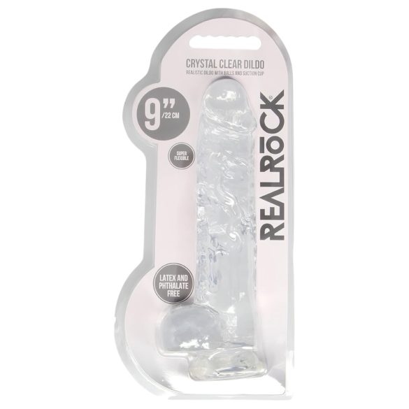 REALROCK - prozirni realistični dildo - transparentan (22 cm)