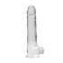 REALROCK - prozirni realistični dildo - transparentan (22 cm)