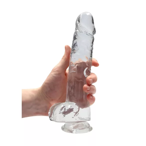 RealRock - realistični dildo - prozirni - 22cm