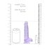REALROCK - prozirni realistični dildo - ljubičasti (15 cm)