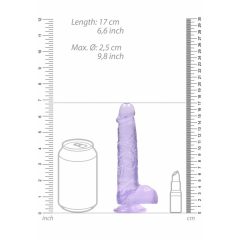 REALROCK - proziran realističan dildo - ljubičast (15cm)