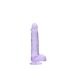 REALROCK - prozirni realistični dildo - ljubičasti (15 cm)