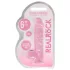 RealRock - realistični dildo - prozirni, rozi - 15 cm