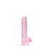 REALROCK - prozirni realistični dildo - ružičasti (15 cm)