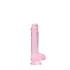 RealRock - realistični dildo - prozirni, rozi - 15 cm