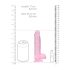 REALROCK - prozirni realistični dildo - ružičasti (15 cm)