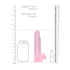 RealRock - realistični dildo - prozirni, rozi - 15 cm