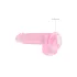 RealRock - realistični dildo - prozirni, rozi - 15 cm