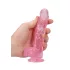 RealRock - realistični dildo - prozirni, rozi - 15 cm