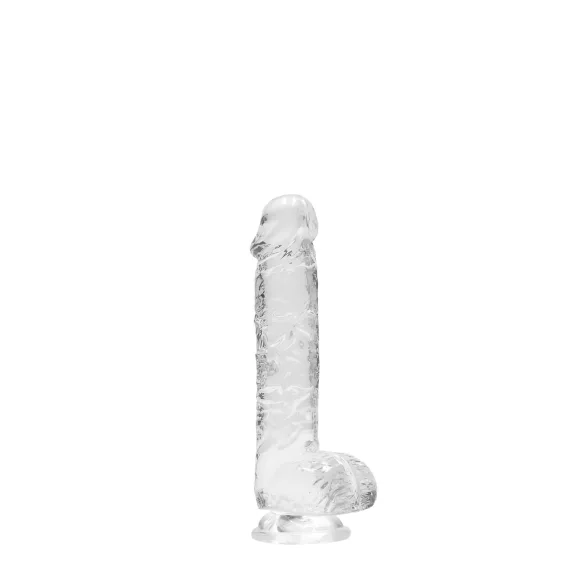 RealRock - realistični dildo - prozirni - 15 cm
