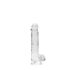 REALROCK - prozirni realistični dildo - proziran (15 cm)