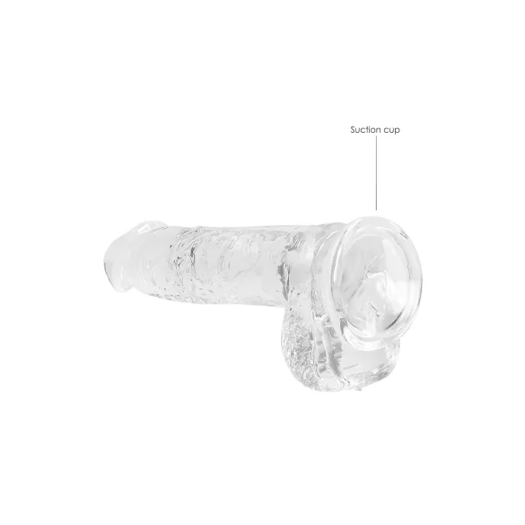RealRock - realistični dildo - prozirni - 15 cm