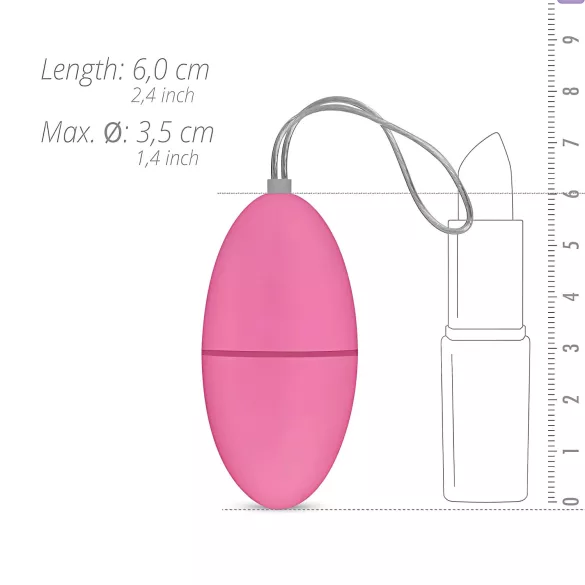 EasyToys - nosivo radiofrekvencijsko jaje za vibraciju s 7 ritmova (rozo)