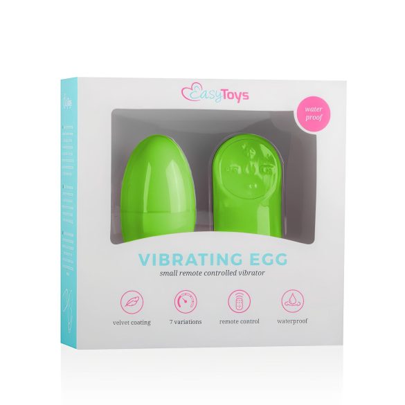 Easytoys - Zeleni vibrirajuće jaje s 7 ritmova na daljinsko upravljanje