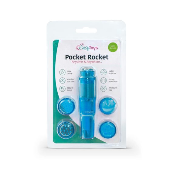 Easytoys Pocket Rocket - set vibratora - plavi (5 dijelova)