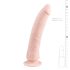 Easytoys - 100% silikonski dildo s vakuumom (21 cm) - prirodni