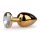 Easytoys Metal No.1 - konusni analni plug s bijelim kamenčićem - zlatni (2,5 cm)