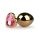 Easytoys Metal No.7 - zlatni analni čep s ružičastim kamenom (3 cm)