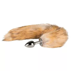   Easytoys Fox NO1 - metalni analni plug s repom lisice - srebrna/crvena