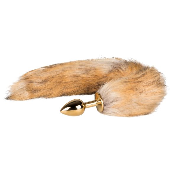 Easytoys Fox NO1 - metalni analni čep s repom lisice (zlatno-crveni)