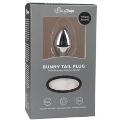   Easytoys Bunny NO1 - metalni analni čep s repom zeca - srebrna bijela