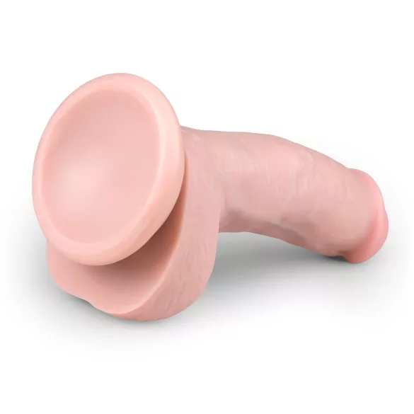 Easytoys - dildo s testisima i vakuum podlogom - 15 cm - prirodna boja
