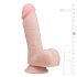 Easytoys - dildo s vakuumskim postoljem i testisima (17,5cm) - prirodno