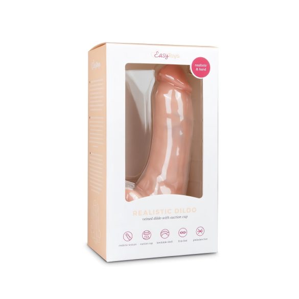 Easytoys - dildo s vakuumskom bazom i testisima (20 cm) - prirodan