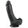 Easytoys - crni dildo s testisima i vakuumskom bazom (20 cm)