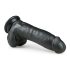 Easytoys - crni dildo s testisima i vakuumskom bazom (20 cm)