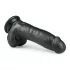 Easytoys - dildo s testisima i vakuumskom bazom - crni 20cm