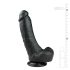 Easytoys - crni dildo s testisima i vakuumskom bazom (20 cm)
