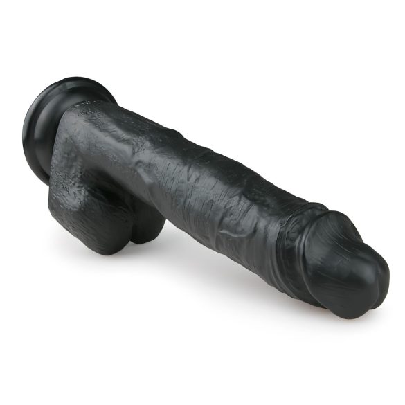 Easytoys - dildo s testisima i vakuumskom podlogom - 26,5 cm - crni