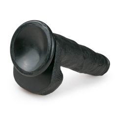   Easytoys - veliki dildo (26,5 cm) s vakuumskim čašicama - crni