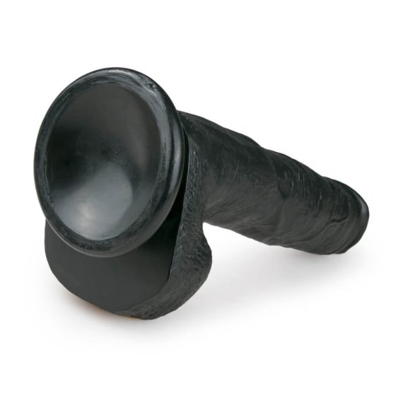 Easytoys - veliki dildo (26,5 cm) s vakuumskim čašicama - crni