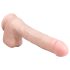 Easytoys - veliki dildo s testisima i vakuumskom bazom (29,5 cm) - prirodni izgled