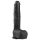 Easytoys - Veliki dildo s testisima i vakuumskim postoljem (29,5cm) - crni