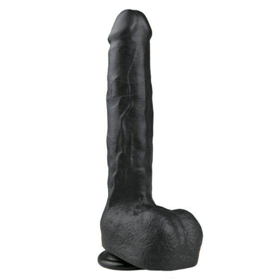 Easytoys - veliki dildo (29,5 cm) s vakuumom - crni