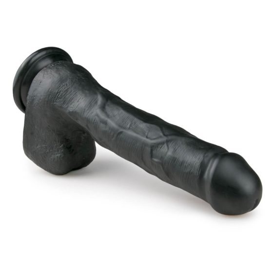 Easytoys - veliki dildo (29,5 cm) s vakuumom - crni