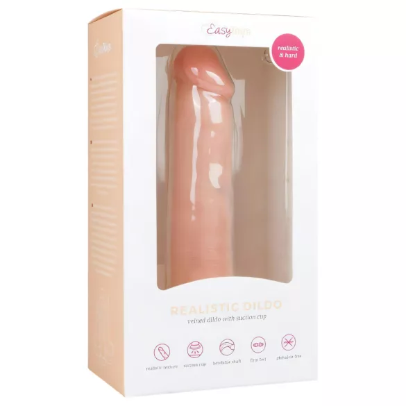 Easytoys - realistični dildo s vakuumskom bazom - 20,5 cm - prirodna boja