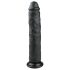 Easytoys - ekstra veliki dildo s vakumskim postoljem (28,5 cm) - crni