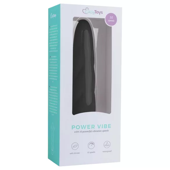 Easytoys Power Vibe - vibrator štap sa spiralom - silikon - crni