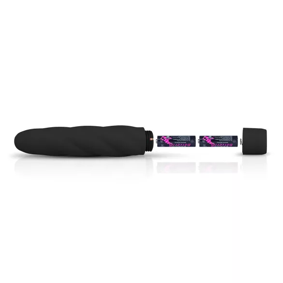 Easytoys Power Vibe - vibrator štap sa spiralom - silikon - crni