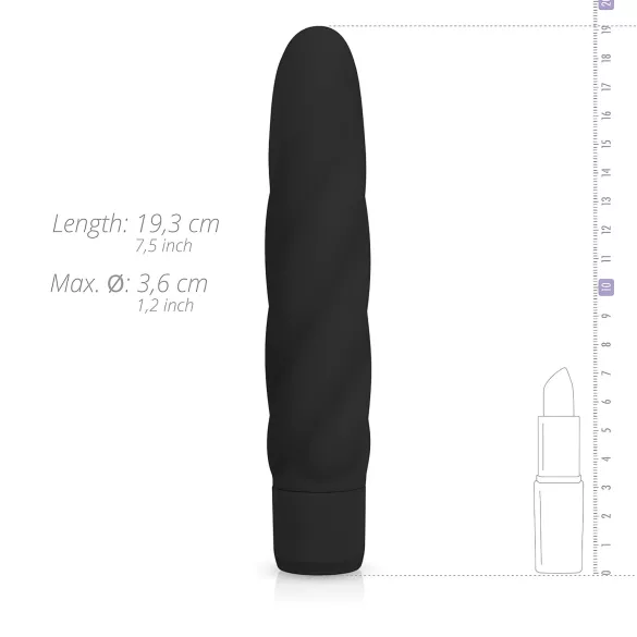 Easytoys Power Vibe - vibrator štap sa spiralom - silikon - crni