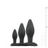 Easytoys Rocket - set analnih čepova - crni (3 dijela)