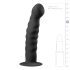 Easytoys rebrasti analni dildo s vakuumskom bazom (14 cm) - crni