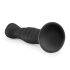 Easytoys rebrasti analni dildo s vakuumskom bazom (14 cm) - crni