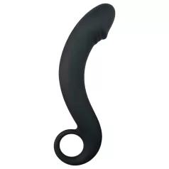 EasyToys - analni dildo zakrivljeni - silikon - crna